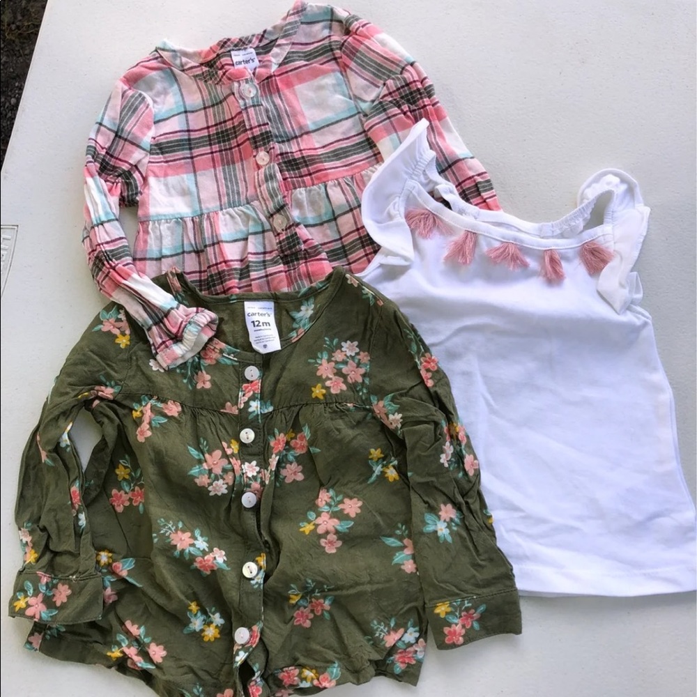 Baby girl fall shirt lot 12m Carter’s